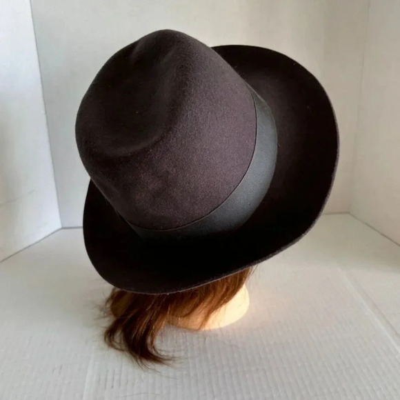 Dick Tracy Womens Disney Vintage wool Fedora Hat Black Size Medium - Picture 11 of 11